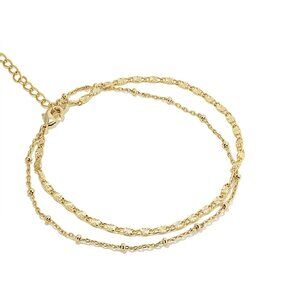 NEW Oomiay Amalfi Gold Tone Double Chain Bracelet